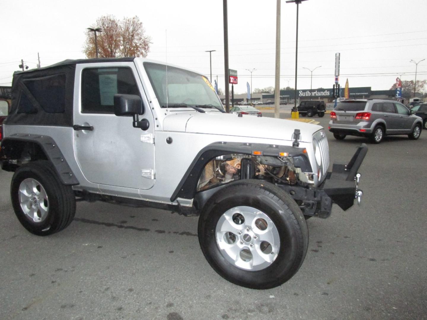 2009 SILVER /Black / Cloth Jeep Wrangler X (1J4FA24109L) with an 3.8L V6 OHV 12V engine, located at 1814 Albert Pike Road, Hot Springs, AR, 71913, (501) 623-1717, 34.494228, -93.094070 - Photo#3