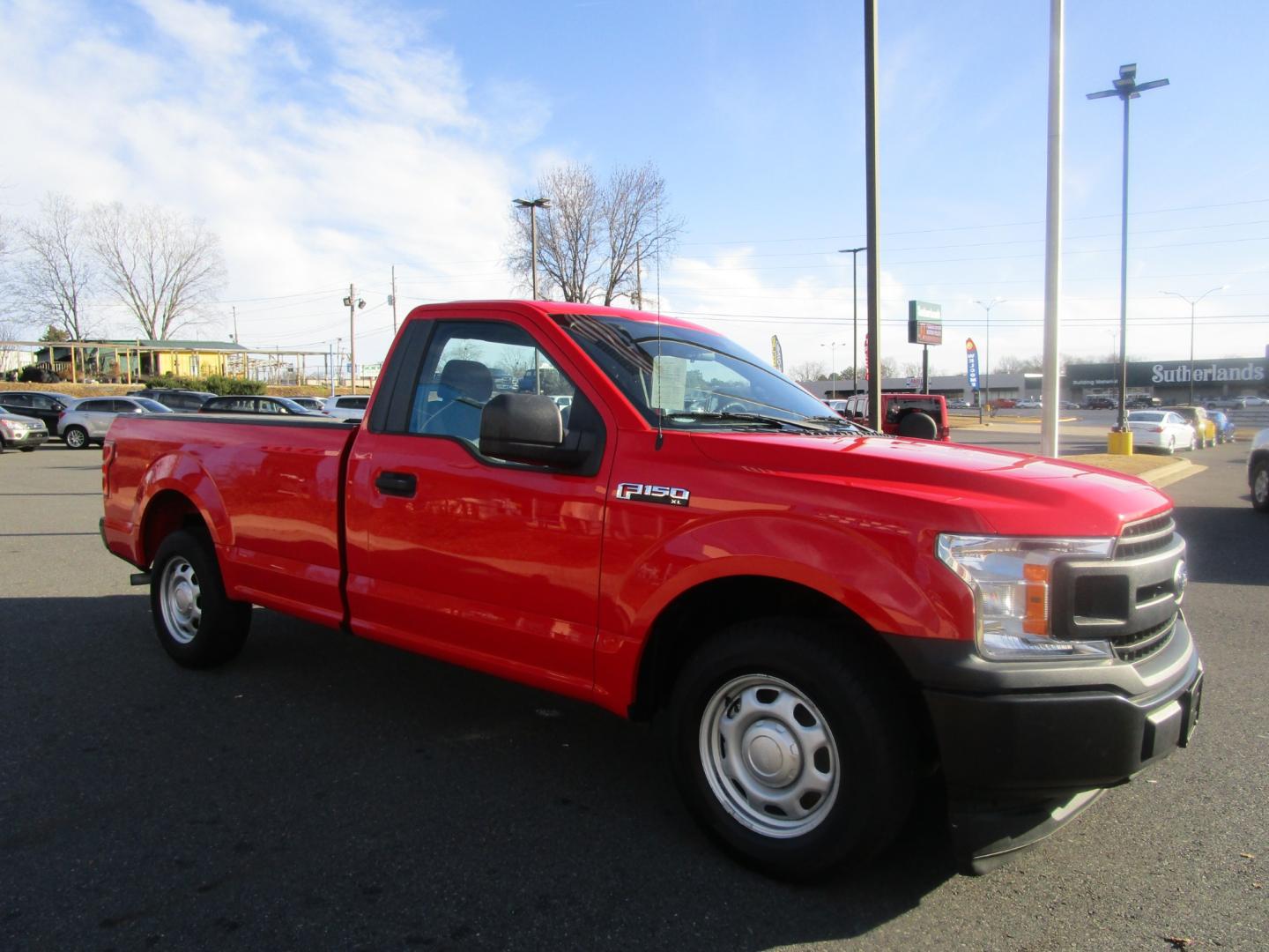 2018 RED /Black / Cloth Ford F-150 XL 8-ft. Bed 2WD (1FTMF1CB1JK) with an 3.3L V6 DOHC 24V engine, 6A transmission, located at 1814 Albert Pike Road, Hot Springs, AR, 71913, (501) 623-1717, 34.494228, -93.094070 - Photo#3