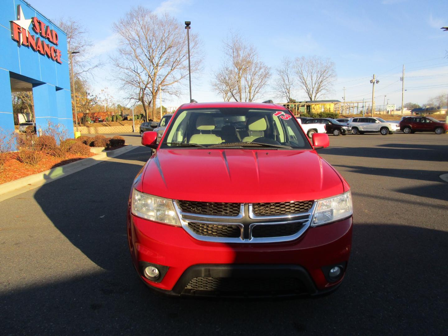 2013 RED /Black / Cloth Dodge Journey SXT AWD (3C4PDDBG1DT) with an 3.6L V6 DOHC 24V engine, 6-Speed Automatic transmission, located at 1814 Albert Pike Road, Hot Springs, AR, 71913, (501) 623-1717, 34.494228, -93.094070 - Photo#1