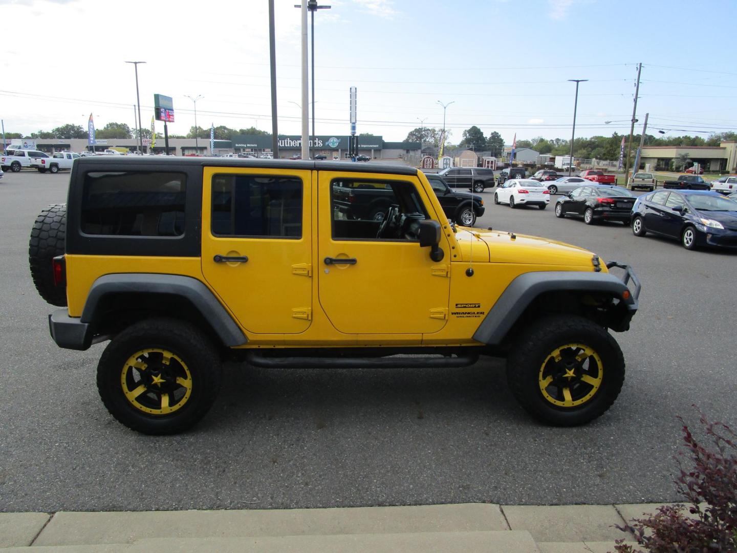 2015 Yellow /YELLOW/BLACK Jeep Wrangler Unlimited Sport 4WD (1C4BJWDG8FL) with an 3.6L V6 DOHC 24V FFV engine, located at 1814 Albert Pike Road, Hot Springs, AR, 71913, (501) 623-1717, 34.494228, -93.094070 - 4X4 JEEP - Photo#2