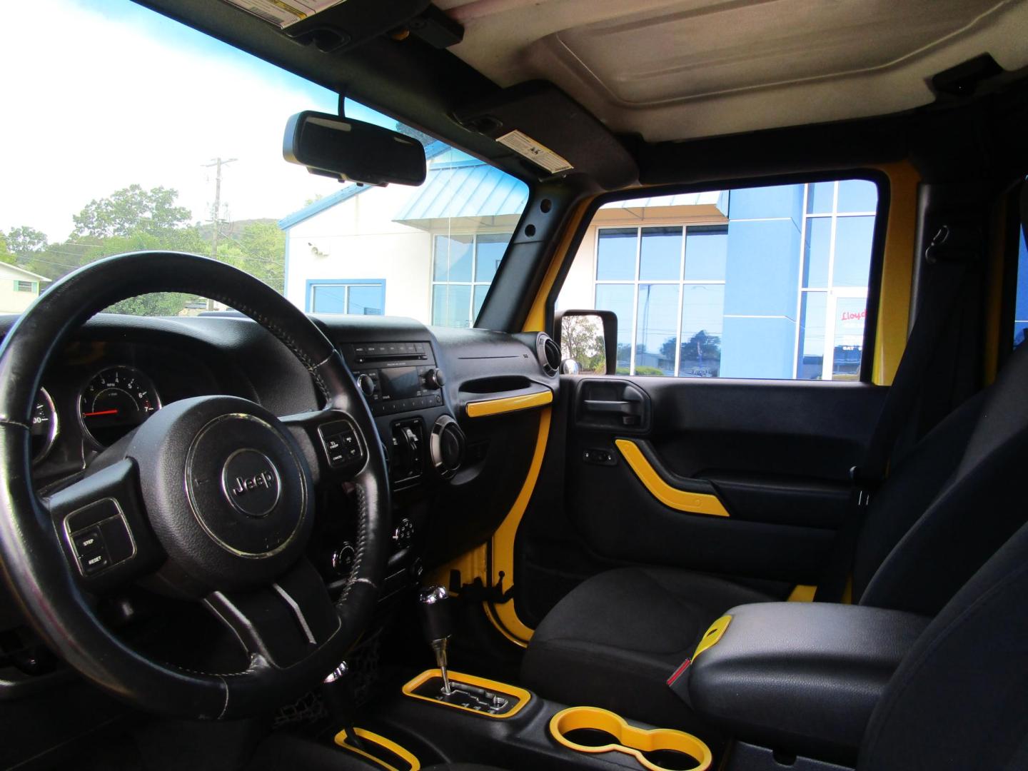 2015 Yellow /YELLOW/BLACK Jeep Wrangler Unlimited Sport 4WD (1C4BJWDG8FL) with an 3.6L V6 DOHC 24V FFV engine, located at 1814 Albert Pike Road, Hot Springs, AR, 71913, (501) 623-1717, 34.494228, -93.094070 - 4X4 JEEP - Photo#5