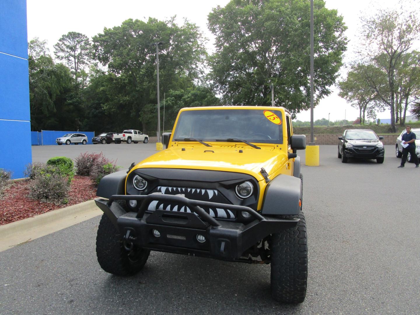 2015 Yellow /YELLOW/BLACK Jeep Wrangler Unlimited Sport 4WD (1C4BJWDG8FL) with an 3.6L V6 DOHC 24V FFV engine, located at 1814 Albert Pike Road, Hot Springs, AR, 71913, (501) 623-1717, 34.494228, -93.094070 - 4X4 JEEP - Photo#1