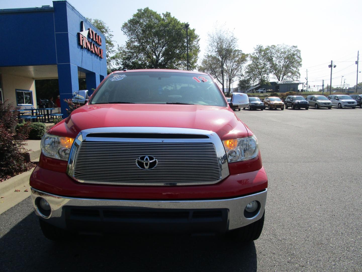 2013 RED Toyota Tundra Tundra-Grade CrewMax 5.7L FFV 4WD (5TFDW5F1XDX) with an 5.7L V8 DOHC 32V FFV engine, 6-Speed Automatic Overdrive transmission, located at 1814 Albert Pike Road, Hot Springs, AR, 71913, (501) 623-1717, 34.494228, -93.094070 - Photo#4