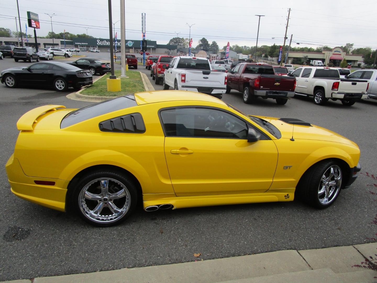 2006 Yellow /Black / Leather Ford Mustang GT Deluxe Coupe (1ZVFT82HX65) with an 4.6L V8 SOHC 24V engine, located at 1814 Albert Pike Road, Hot Springs, AR, 71913, (501) 623-1717, 34.494228, -93.094070 - GT! SHALL WE SAY ANYMORE? - Photo#2