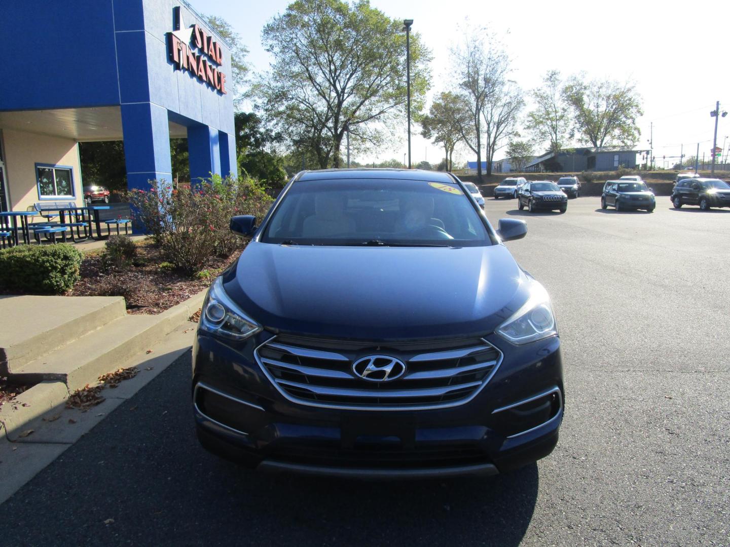 2018 Blue /TAN Hyundai Santa Fe Sport 2.4 FWD (5XYZT3LB6JG) with an 2.4L L4 DOHC 16V engine, 6A transmission, located at 1814 Albert Pike Road, Hot Springs, AR, 71913, (501) 623-1717, 34.494228, -93.094070 - Photo#1